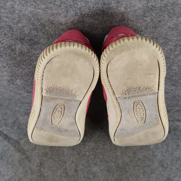 Keen Shoes Womens 8 Casual Boat Loafer Maderas Canvas Pink Two Eye Slip On Flat - Picture 12 of 12